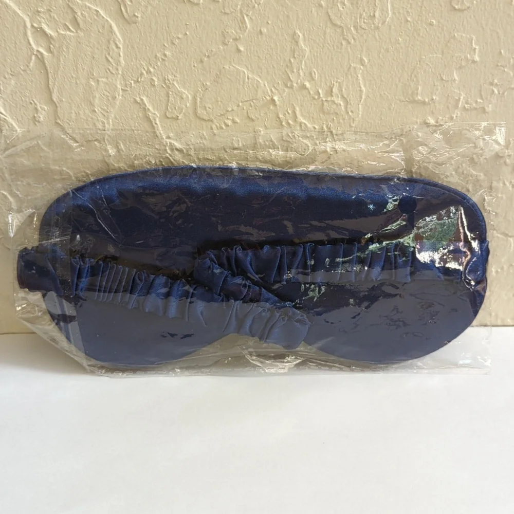 Luxurious Navy Blue Satin Sleep Mask One Size